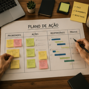 Plano de ação com prioridades, recomendações e próximos passos